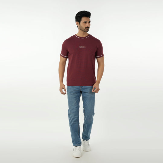 Eminent Men's Printed Half Sleeves T-Shirt - Maroon, Men's T-Shirts & Polos, Eminent, Chase Value