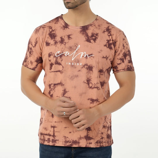 Eminent Men's Round Neck Half Sleeves Printed T-Shirt - Brown, Men's T-Shirts & Polos, Eminent, Chase Value