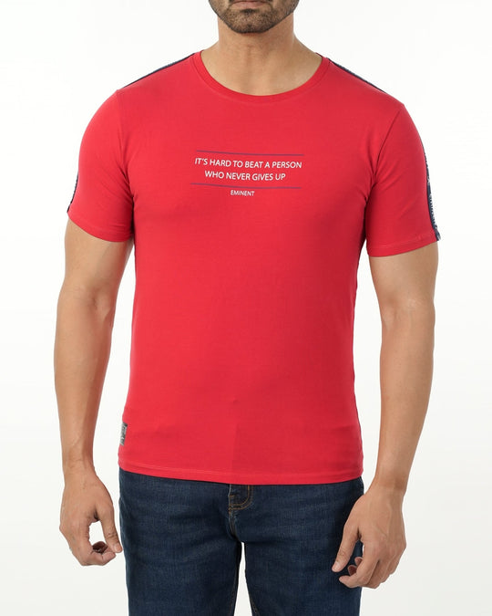 Eminent Men's Round Neck Half Sleeves Printed T-Shirt - Red, Men's T-Shirts & Polos, Eminent, Chase Value