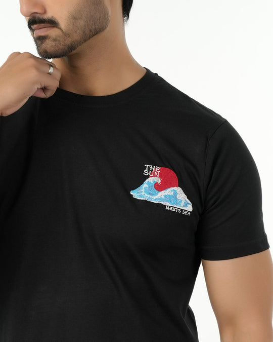 Eminent Men's Round Neck Half Sleeves Printed T-Shirt - Black, Men's T-Shirts & Polos, Eminent, Chase Value