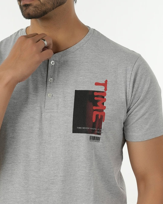 Eminent Men's Round Neck Half Sleeves Printed T-Shirt - Ash Grey, Men's T-Shirts & Polos, Eminent, Chase Value