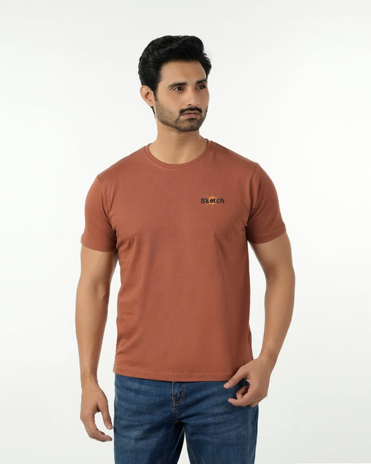 Eminent Men's Round Neck Half Sleeves T-Shirt - Sequoia, Men's T-Shirts & Polos, Eminent, Chase Value