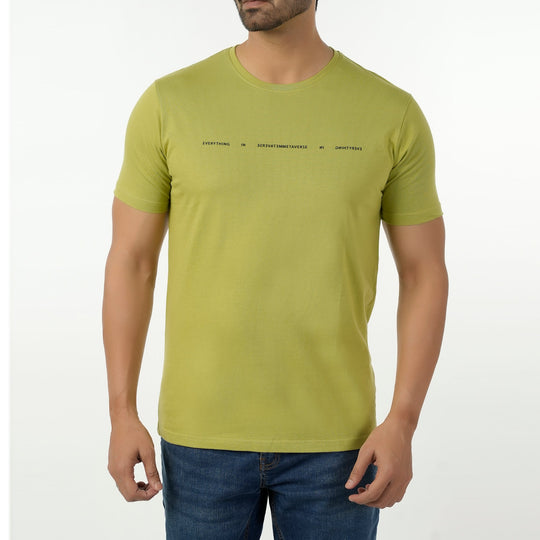 Eminent Men's Round Neck Half Sleeves Printed T-Shirt - Green, Men's T-Shirts & Polos, Eminent, Chase Value