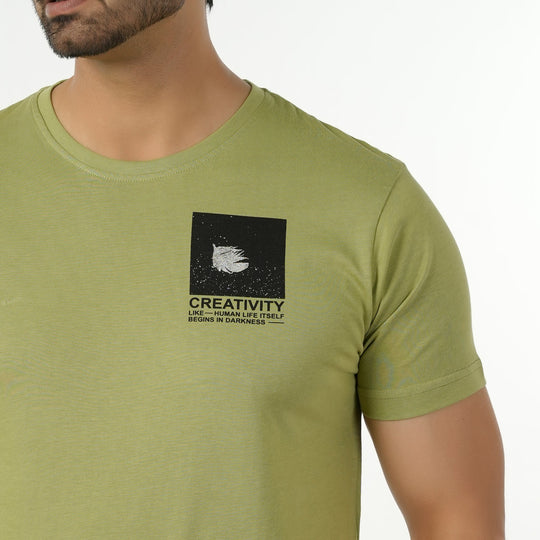 Eminent Men's Round Neck Half Sleeves Printed T-Shirt - Sea Green, Men's T-Shirts & Polos, Eminent, Chase Value