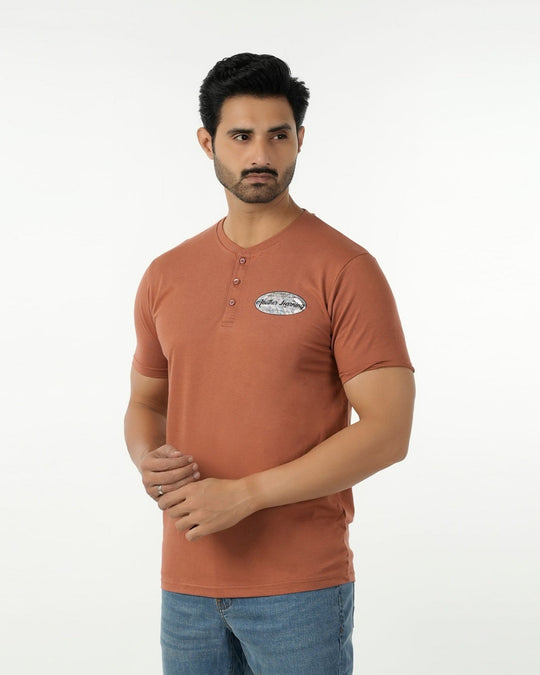 Eminent Men's Round Neck Half Sleeves Printed T-Shirt - Brown, Men's T-Shirts & Polos, Eminent, Chase Value