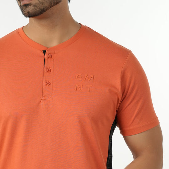 Eminent Men's Round Neck Half Sleeves Printed T-Shirt - Rust, Men's T-Shirts & Polos, Eminent, Chase Value