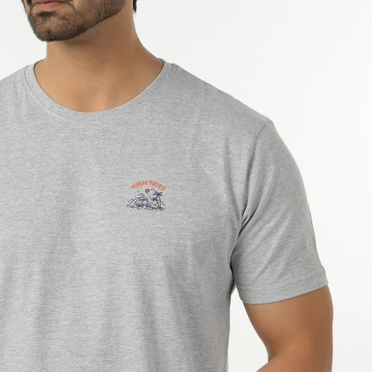 Eminent Men's Round Neck Half Sleeves Printed T-Shirt - Ash Grey, Men's T-Shirts & Polos, Eminent, Chase Value