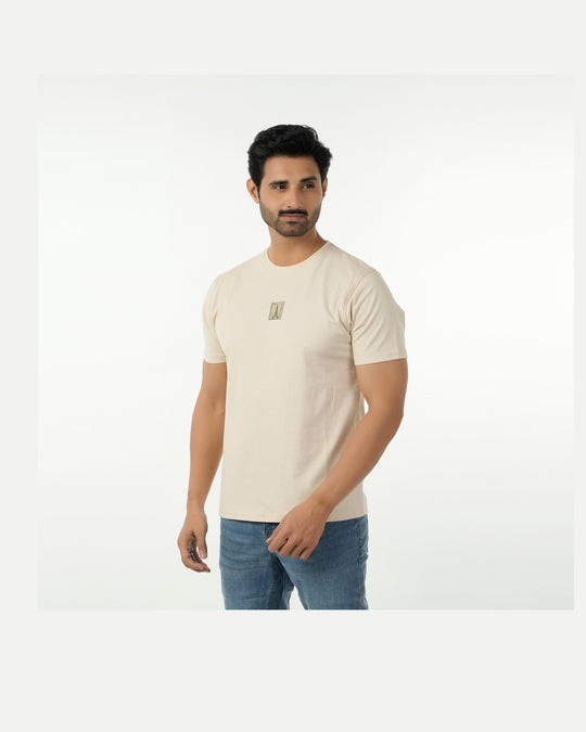 Eminent Men's Round Neck Half Sleeves T-Shirt - Beige, Men's T-Shirts & Polos, Eminent, Chase Value