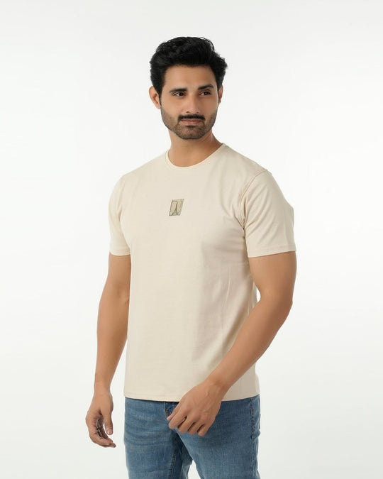 Eminent Men's Round Neck Half Sleeves T-Shirt - Beige, Men's T-Shirts & Polos, Eminent, Chase Value