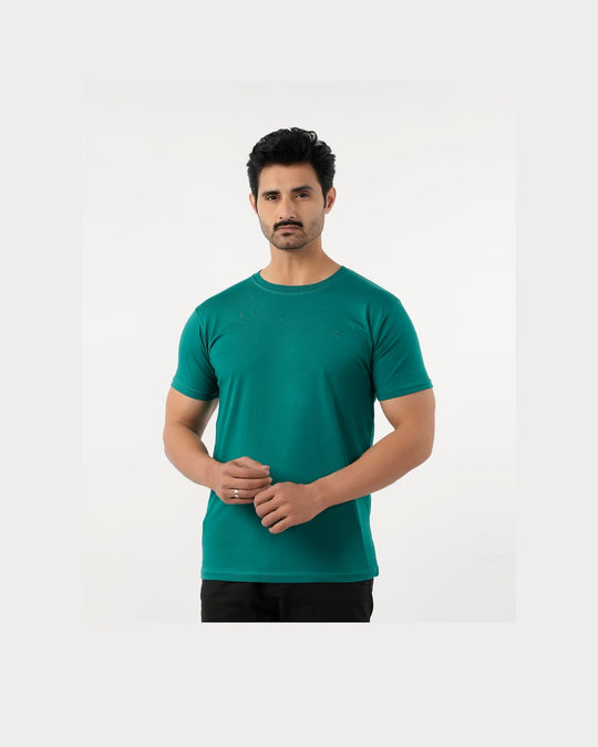 Eminent Men's Round Neck Half Sleeves T-Shirt - Forest Blue