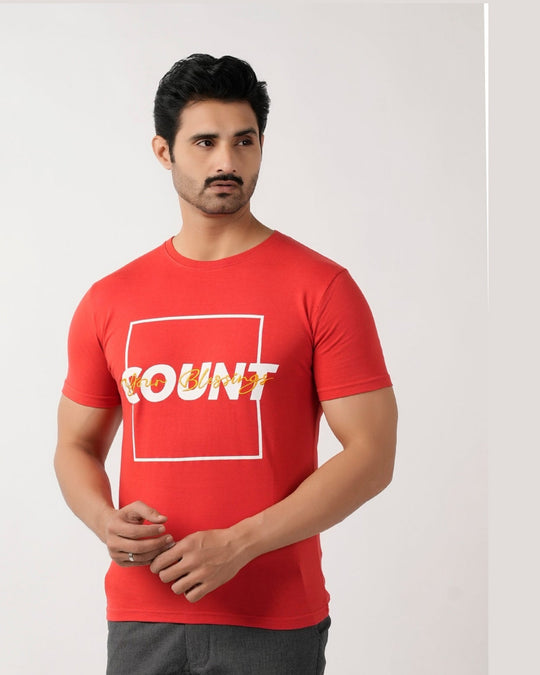 Men's Round Neck Half Sleeves Printed T-Shirt