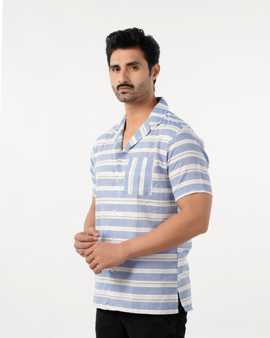 Eminent Men's Casual Half Sleeves Strip Shirt - Stripe