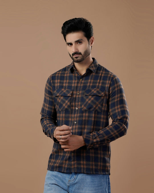 Eminent Men's Casual Flannel Check Shirt
