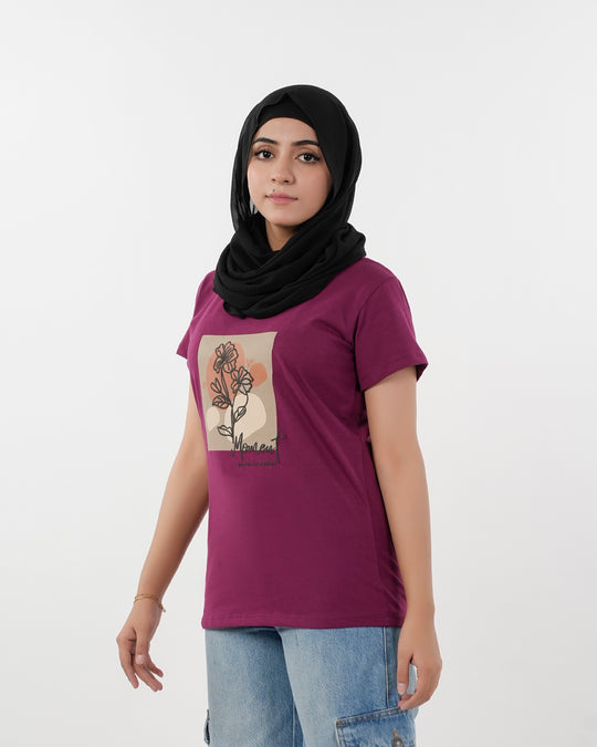 Eminent Women's Half Sleeves T-Shirt - Maroon