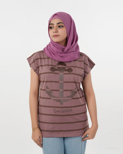 Eminent Women's Half Sleeves T-Shirt - Mauve