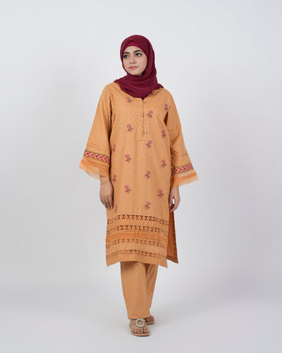 Eminent Women's Embroidered 03 Pcs Shalwar Suits - Brown