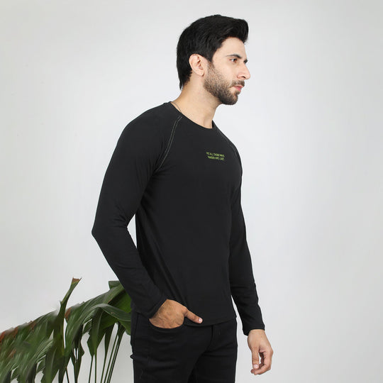 Eminent Men's Round Neck Full Sleeves T-Shirt - Black, Men's T-Shirts & Polos, Eminent, Chase Value