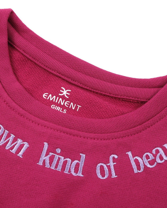 Eminent Girls Full Sleeves Frock - Fuchsia