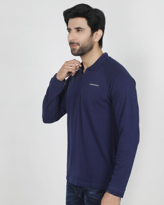 Eminent Men's Full Sleeves Polo T-Shirt - Navy Blue, Men's T-Shirts & Polos, Eminent, Chase Value