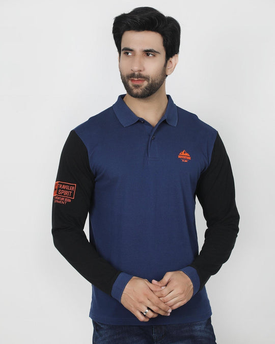 Eminent Men's Full Sleeves Polo T-Shirt - Navy Blue, Men's T-Shirts & Polos, Eminent, Chase Value