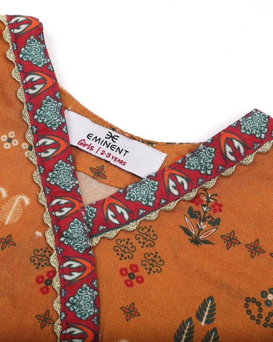 Eminent Girls Full Sleeves Shalwar Suit - Rust, Girls Shalwar Kameez, Eminent, Chase Value