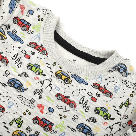 Eminent Newborn Boys Full Sleeves SweatShirt - Oatmeal, Newborn Boys Winterwear, Eminent, Chase Value