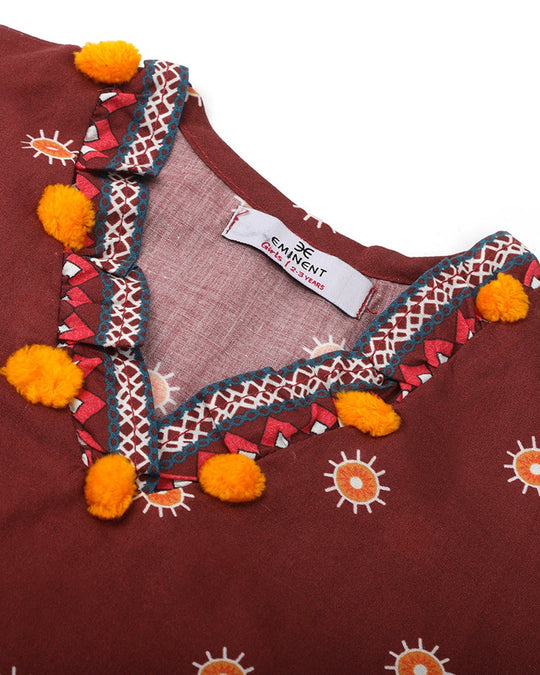 Eminent Girls Printed Suit - Maroon, Girls Shalwar Kameez, Eminent, Chase Value