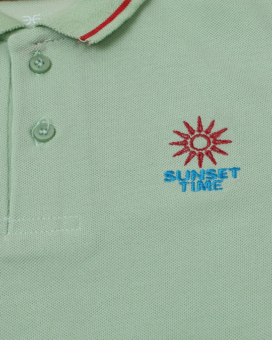 Eminent Boys Half Sleeves Polo T-Shirt - Greyish Green, Boys T-Shirts, Eminent, Chase Value