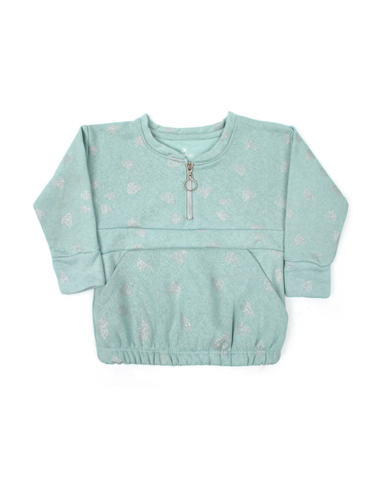 Eminent Girls Full Sleeves Sweat Shirt - Green, Girls Hoodies & Sweat Shirts, Eminent, Chase Value