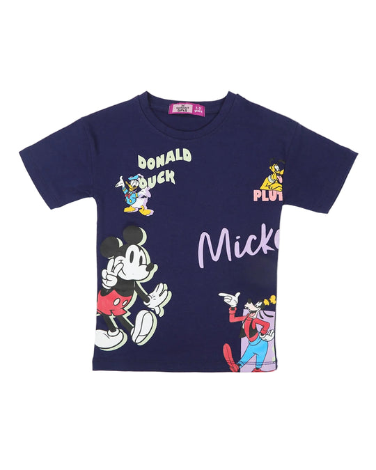 Eminent Girls Half Sleeves T-Shirt - Navy Blue, Girls T-Shirts, Eminent, Chase Value