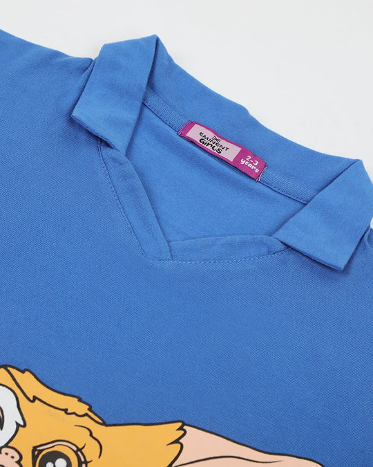 Eminent Girls Half Sleeves T-Shirt - Blue, Girls T-Shirts, Eminent, Chase Value