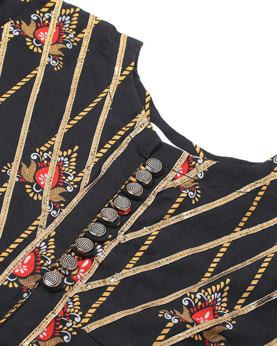 Eminent Girls Full Sleeves Suit - Black