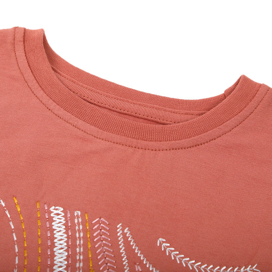 Eminent Girls Full Sleeves T-Shirt - Terracotta, Girls T-Shirts, Eminent, Chase Value