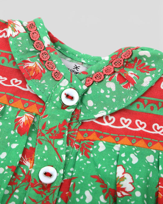 Eminent Newborn Girls Shalwar Suit - Green