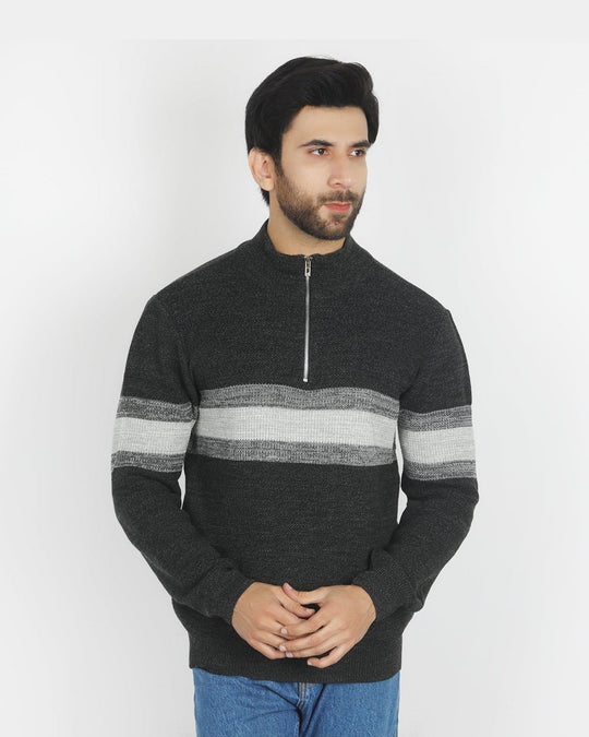 Eminent Men's Full Sleeves Sweaters - Charcoal, Men's Sweater & Sweat Shirts, Eminent, Chase Value