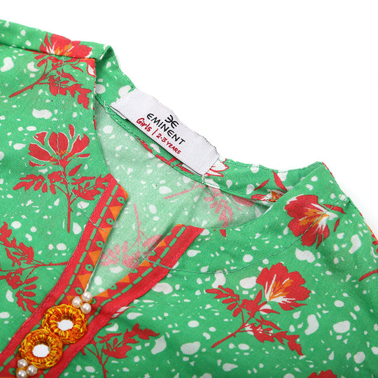 Eminent Girls Printed Shalwar Suit - Green