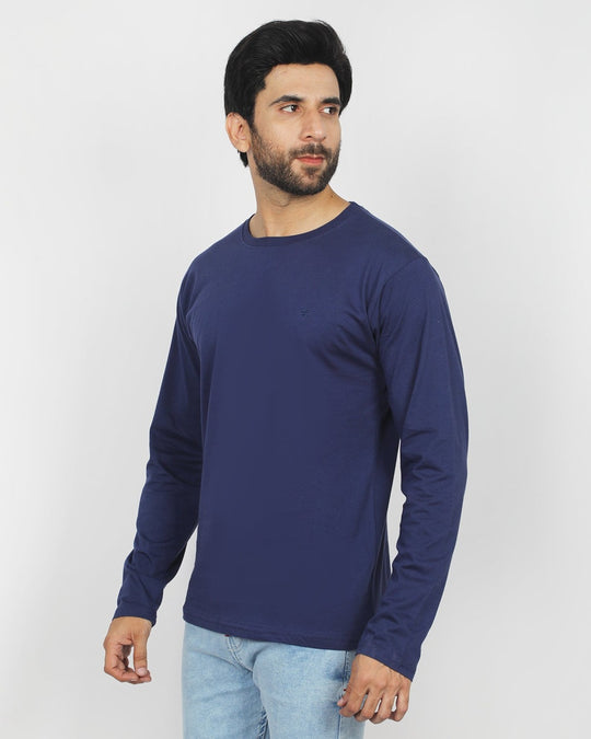 Eminent Men's Full Sleeves Round Neck T-Shirt - Navy Blue, Men's T-Shirts & Polos, Eminent, Chase Value