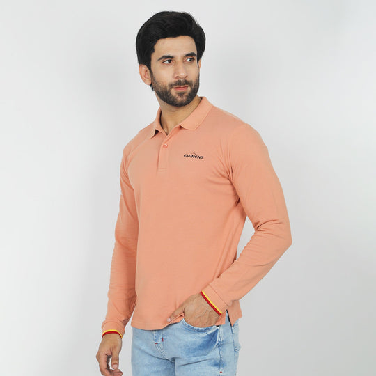 Eminent Men's Full Sleeves Polo T-Shirt - Clay, Men's T-Shirts & Polos, Eminent, Chase Value