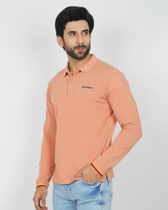 Eminent Men's Full Sleeves Polo T-Shirt - Clay, Men's T-Shirts & Polos, Eminent, Chase Value