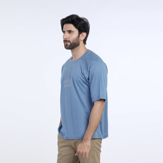 Eminent Men's Half Sleeves Round Neck T-Shirt - Ash Blue, Men's T-Shirts & Polos, Eminent, Chase Value