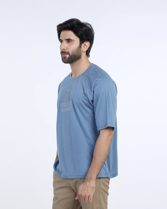 Eminent Men's Half Sleeves Round Neck T-Shirt - Ash Blue, Men's T-Shirts & Polos, Eminent, Chase Value