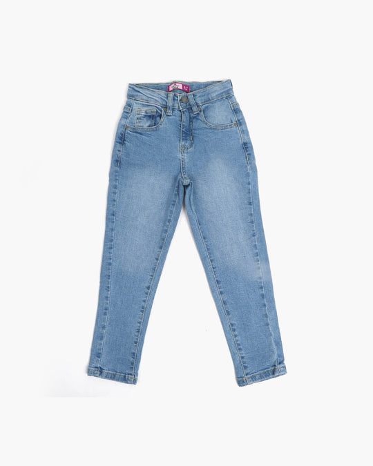 Eminent Girls Loose Tappered Denim Pant - Ice Blue, Girls Pants & Capri, Eminent, Chase Value