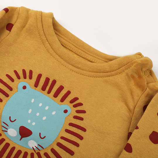 Eminent Newborn Girls Full Sleeves T-Shirt - Mustard, Newborn Girls T-Shirts, Eminent, Chase Value