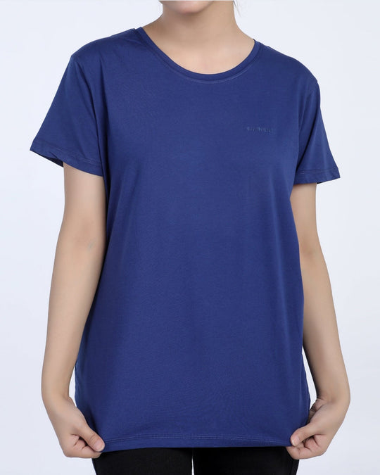Eminent Women's Half Sleeves Printed T-Shirt - Navy Blue, Women T-Shirts & Tops, Eminent, Chase Value