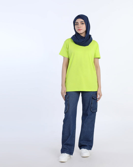 Eminent Women's Half Sleeves Printed T-Shirt - Neon Green, Women T-Shirts & Tops, Eminent, Chase Value