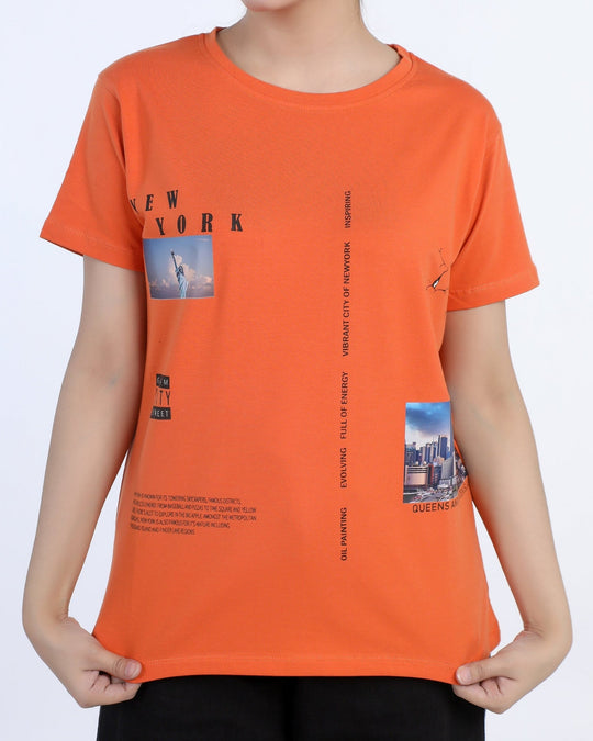 Eminent Women's Half Sleeves Printed T-Shirt - Harvest, Women T-Shirts & Tops, Eminent, Chase Value