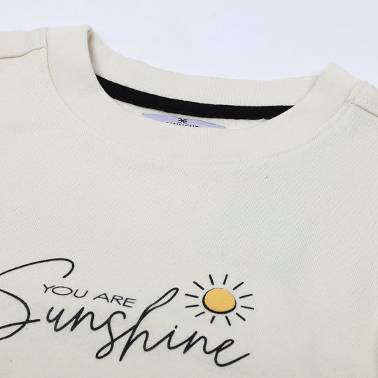 Eminent Girls Full Sleeves SweatShirt - Off White, Girls Hoodies & Sweat Shirts, Eminent, Chase Value