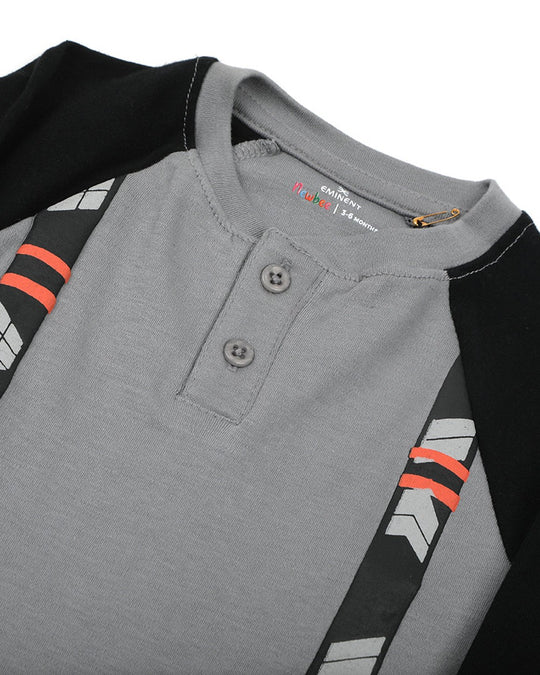 Eminent Newborn Boys Full Sleeves Romper - Grey, Newborn Boys Rompers, Eminent, Chase Value