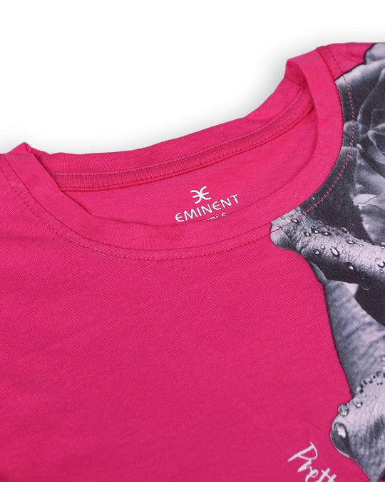 Eminent Girls Half Sleeves T-Shirt - Pink, Girls T-Shirts, Eminent, Chase Value