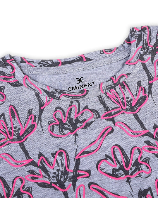 Eminent Girls Half Sleeves T-Shirt - Ash Grey, GirlsT-shirt, Eminent, Chase Value